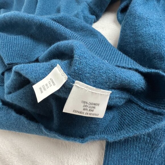 Club Room Mens XL Blue 100% Cashmere V-Neck Sweater Pullover Lightweight Casual - Picture 4 of 7